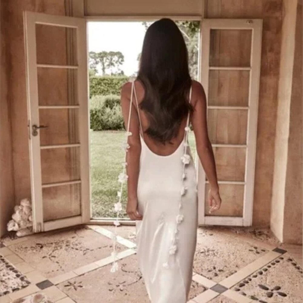 Medium Elenora White Silk Dress